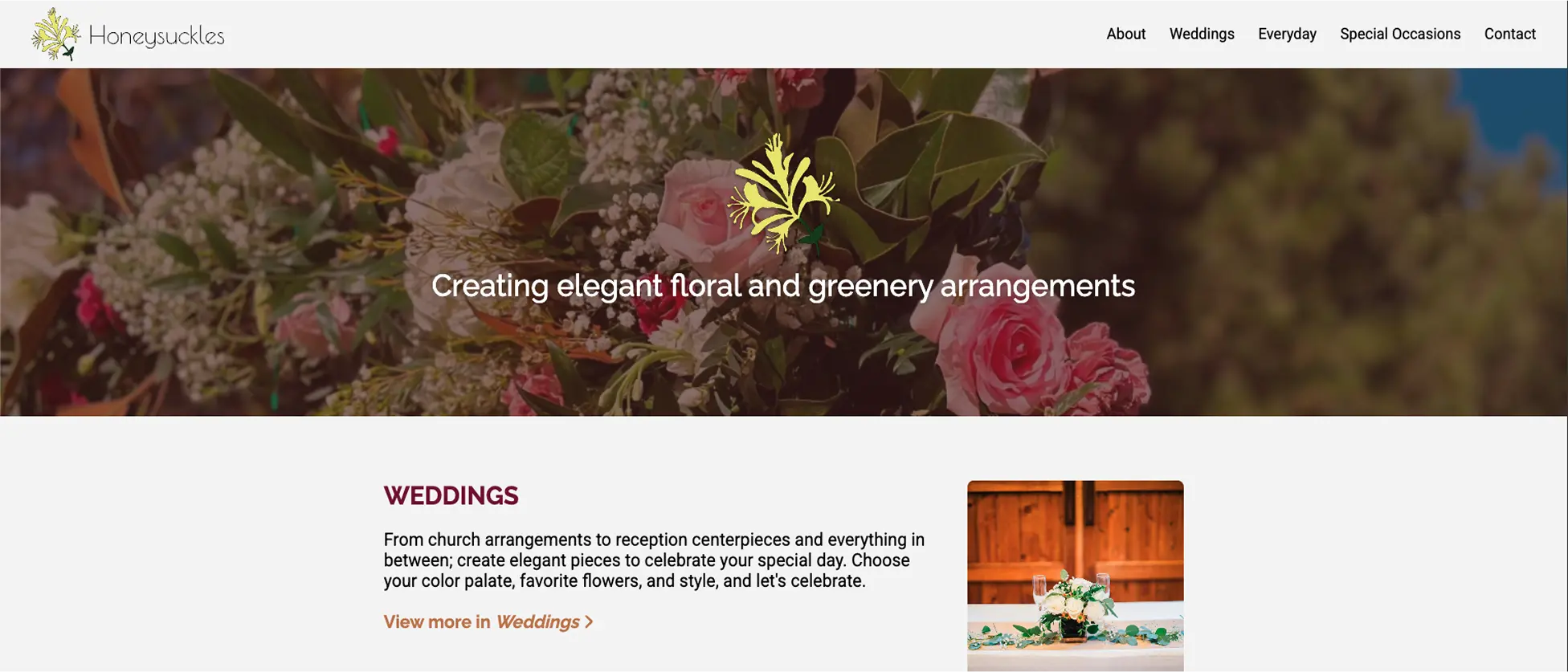 Honeysuckles Homepage hero